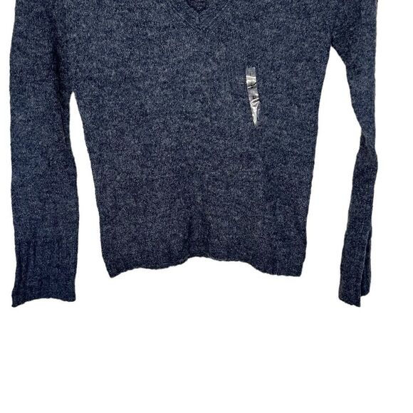 Abercrombie&Fitch Vintage 90s Y2K Blue Long Sleeve V-Neck Wool Babydoll Sweater - Picture 4 of 6